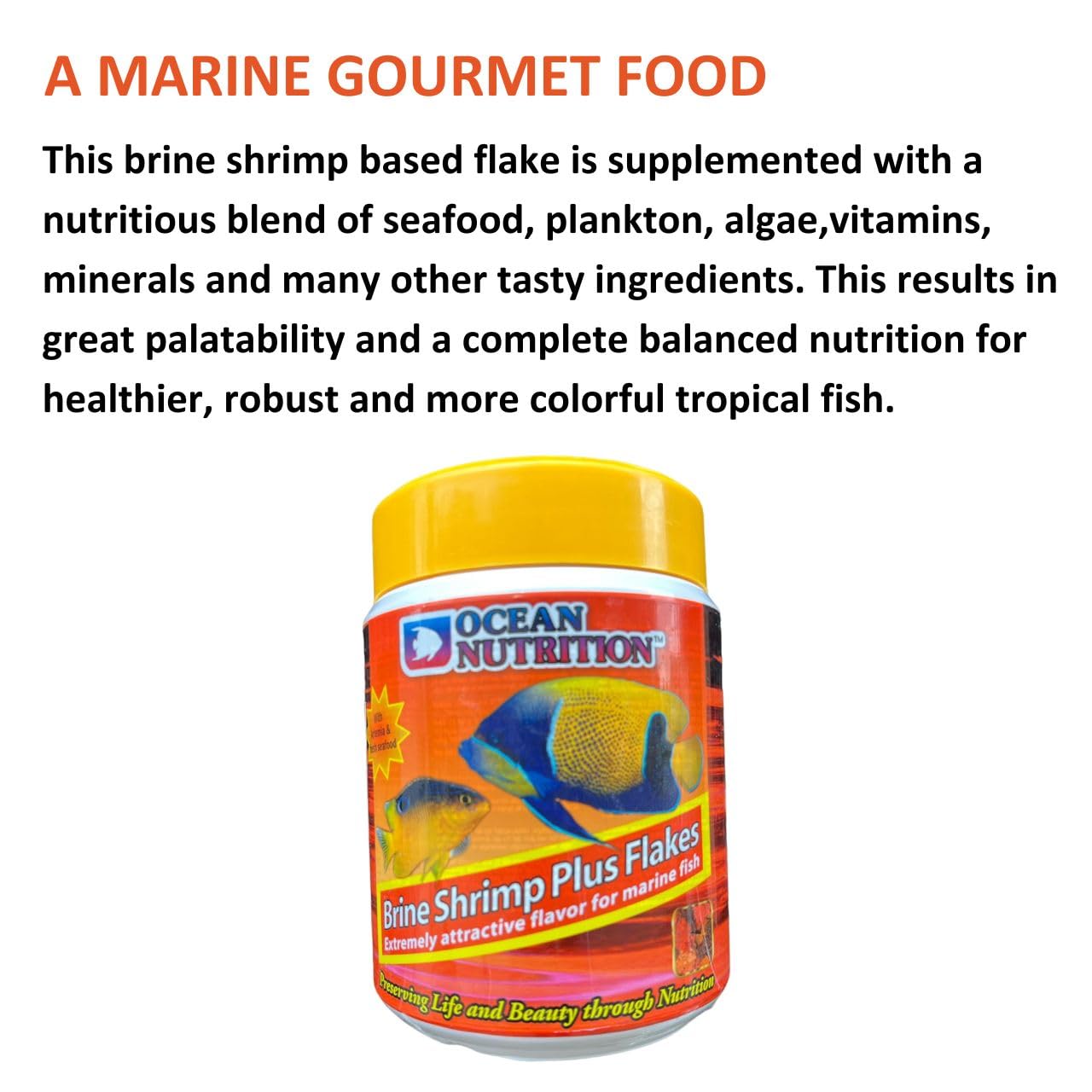 ON+ Brine Shrimp Plus Flakes Fish Food | 71Gms | Originally from TUNAI Store