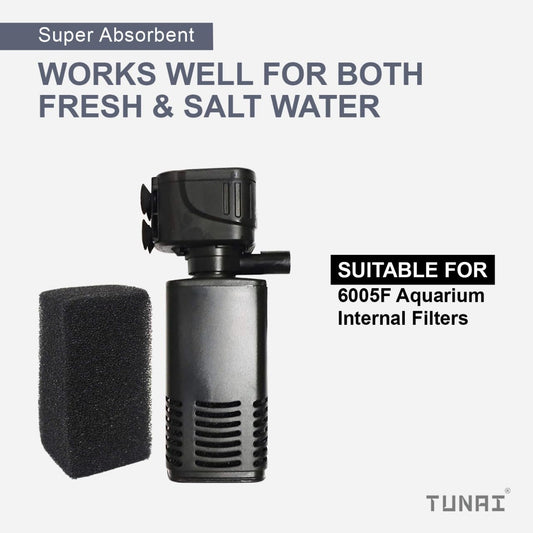 TUNAI Replacement Black Color Roll Sponges for Venus Aqua 6005F Filters | Pack of 5 | 5X5X10 CM