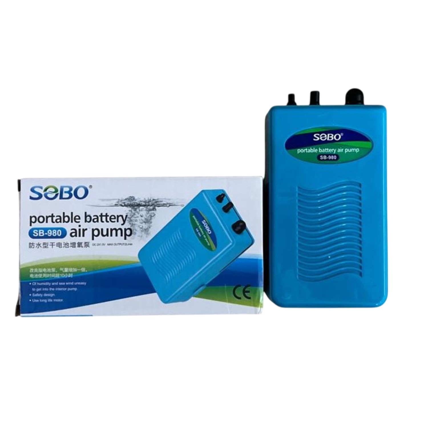 S0B0 Portable Battery Air Pump for Aquarium Fish Tank | Ease and Quiet Operation | Ideal for Smaller Tanks | (Original from Tunai Store) (SB-980)