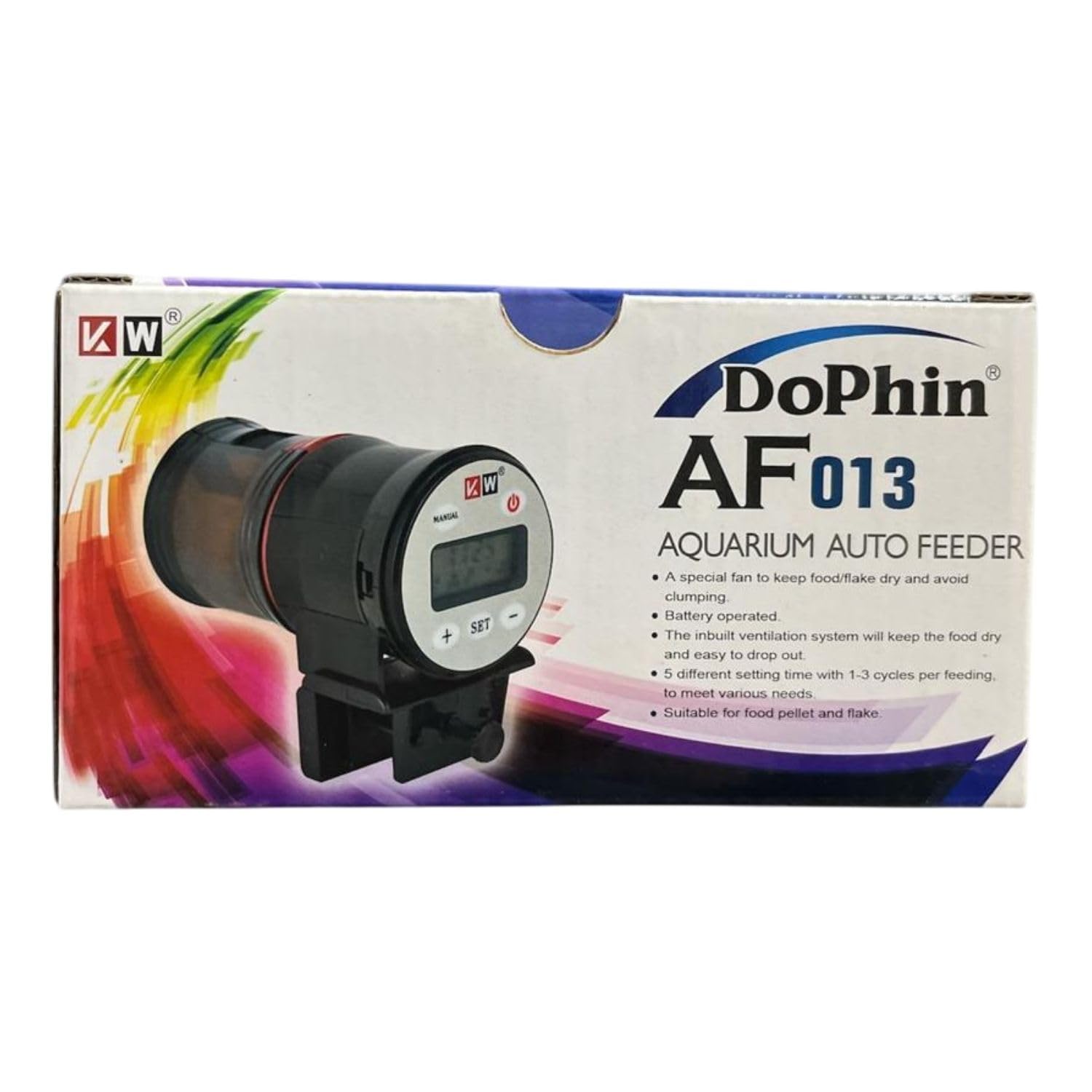 Dophin AF013 LCD Aquarium Auto Feeder | Battery Operated | Suitable for Food Pellets and Flakes | (Original from Tunai Store)