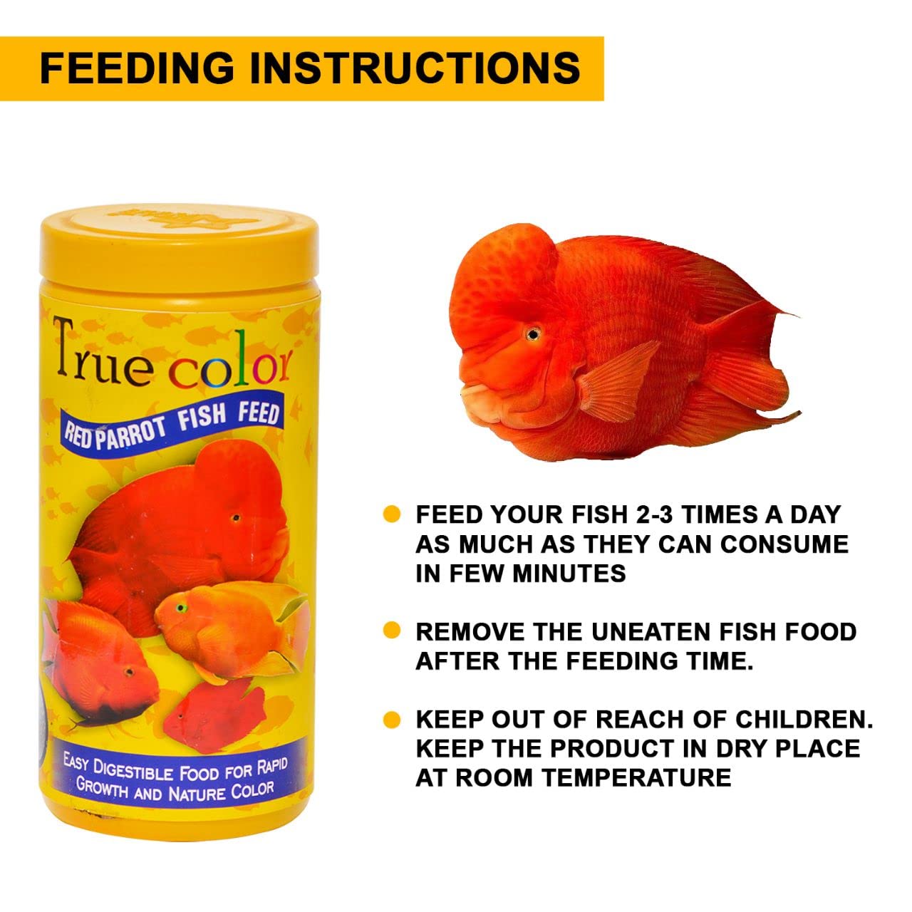 SF+ True Color Fish Food for Red Parrot | 100g | Fish Feed with 4MM Pellets and 40% Protein