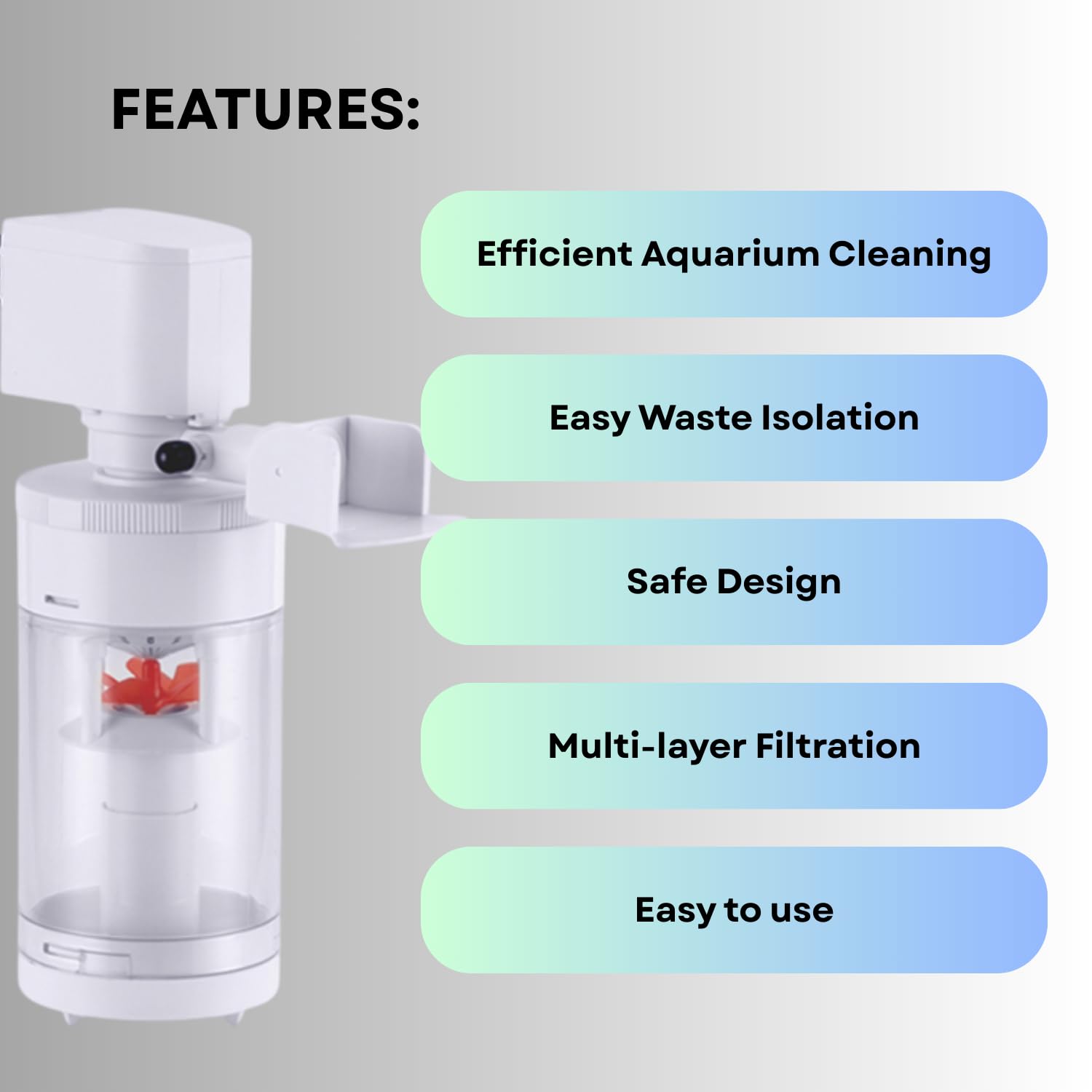 S0B0 AQ-101F Multi-Function Internal Filter for Aquarium Fish Tank | Completely Submersible | Suitable for Fresh and Marine Water Tank | Power: 15W | F.Max: 650L/H | Original from Tunai Store