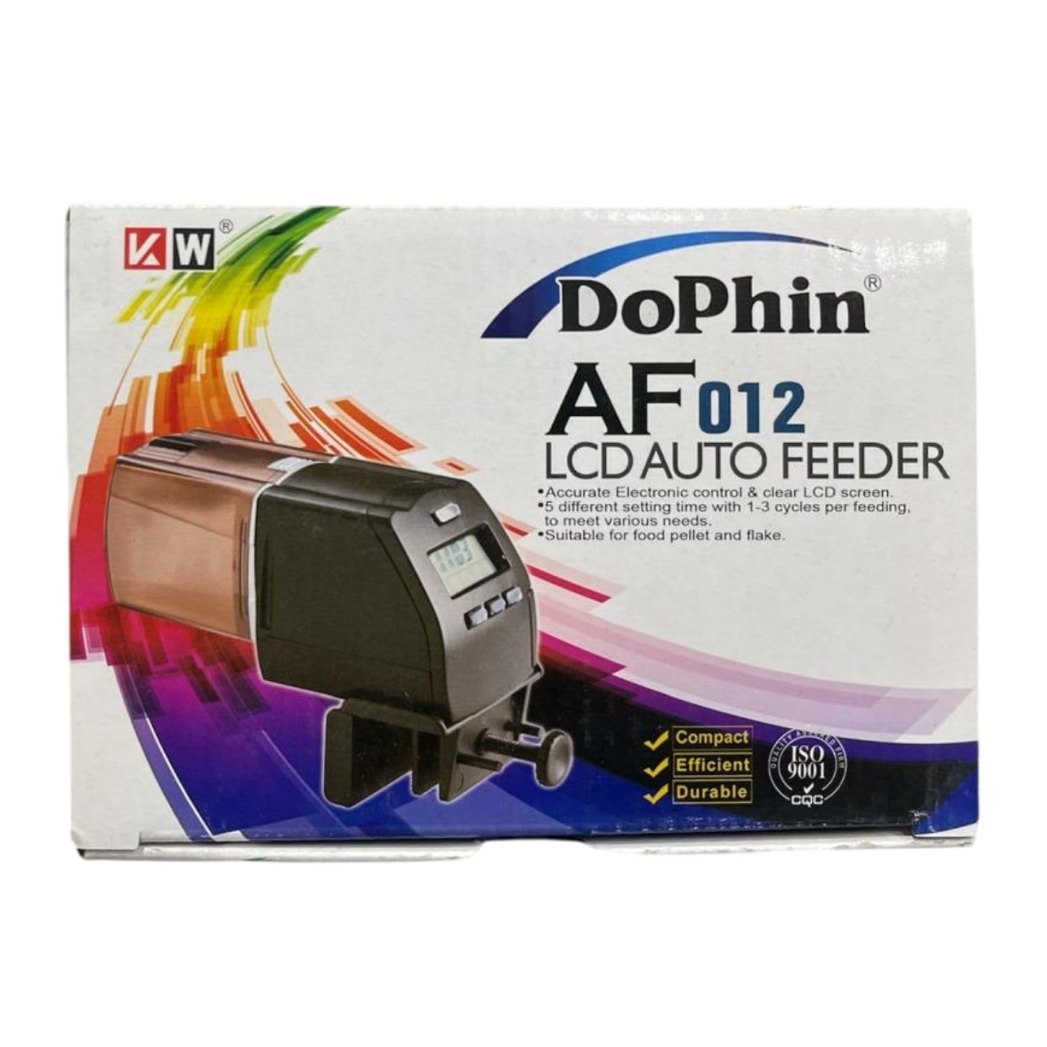 Dophin AF012 LCD Aquarium Auto Feeder | Electric Control and Clear LCD Screen | Suitable for Food Pellets and Flakes | (Original from Tunai Store)