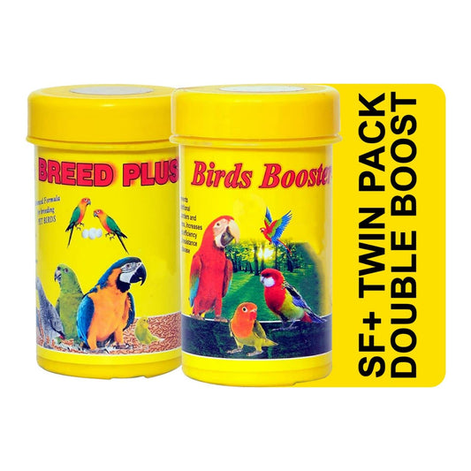 TUNAI SF+ Twin Pack (Pack of 2,50g+50g) Bird Booster,Breed Plus|Fortified With Vitamins,Boosts Metabolism,Folic Acid For Better Fertility,Improved Egg Production Birds,Cockteils,Finches,Conures,Parrot