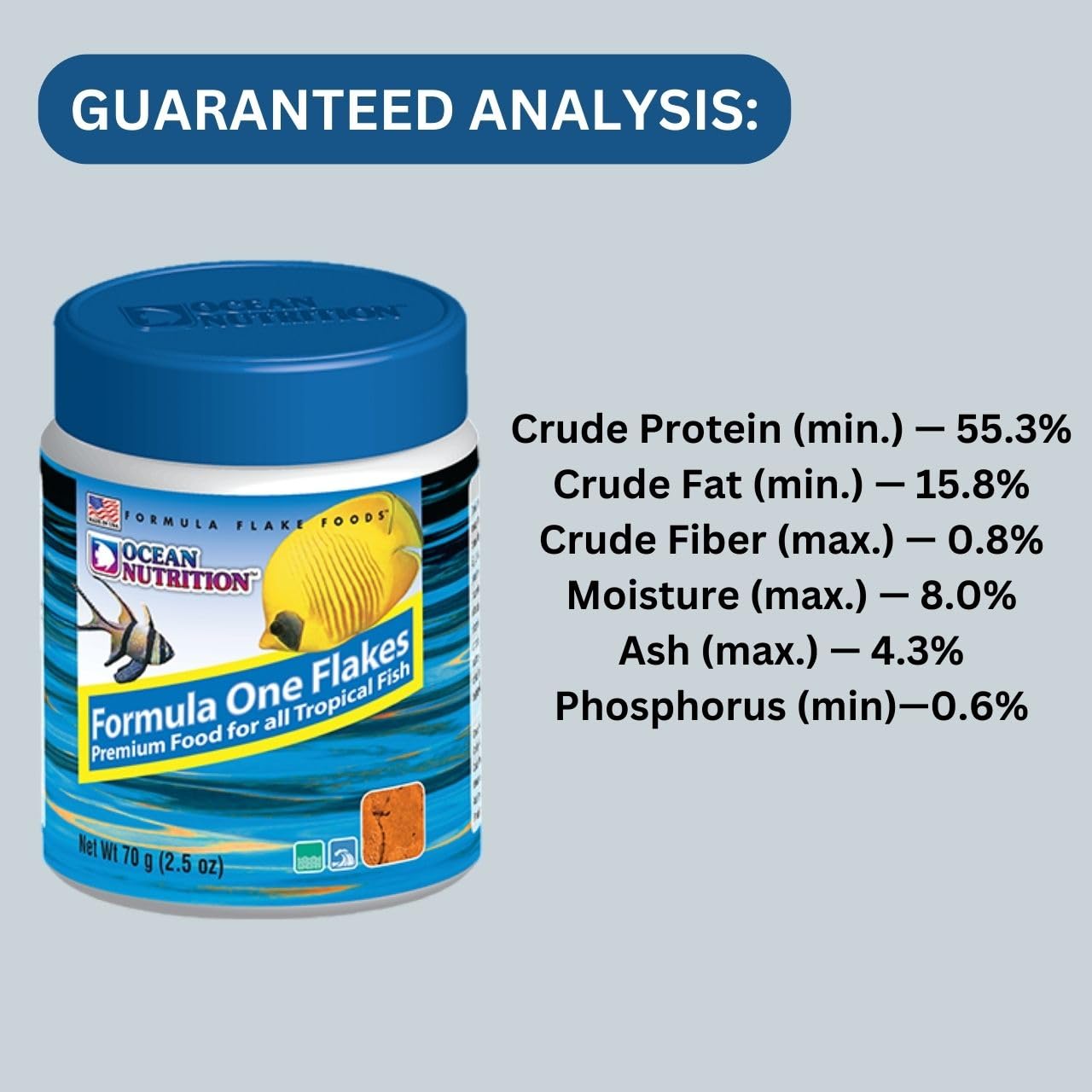 ON+ Formula One Flakes Fish Food (Original from Tunai Store) | Premium Flake Food for All Tropical Fish (71gms, Flakes)