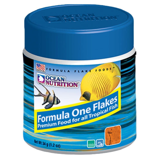 ON+ Formula One Flakes Fish Food (Original from Tunai Store) | Premium Flake Food for All Tropical Fish (34gms, Flakes) (34gms)