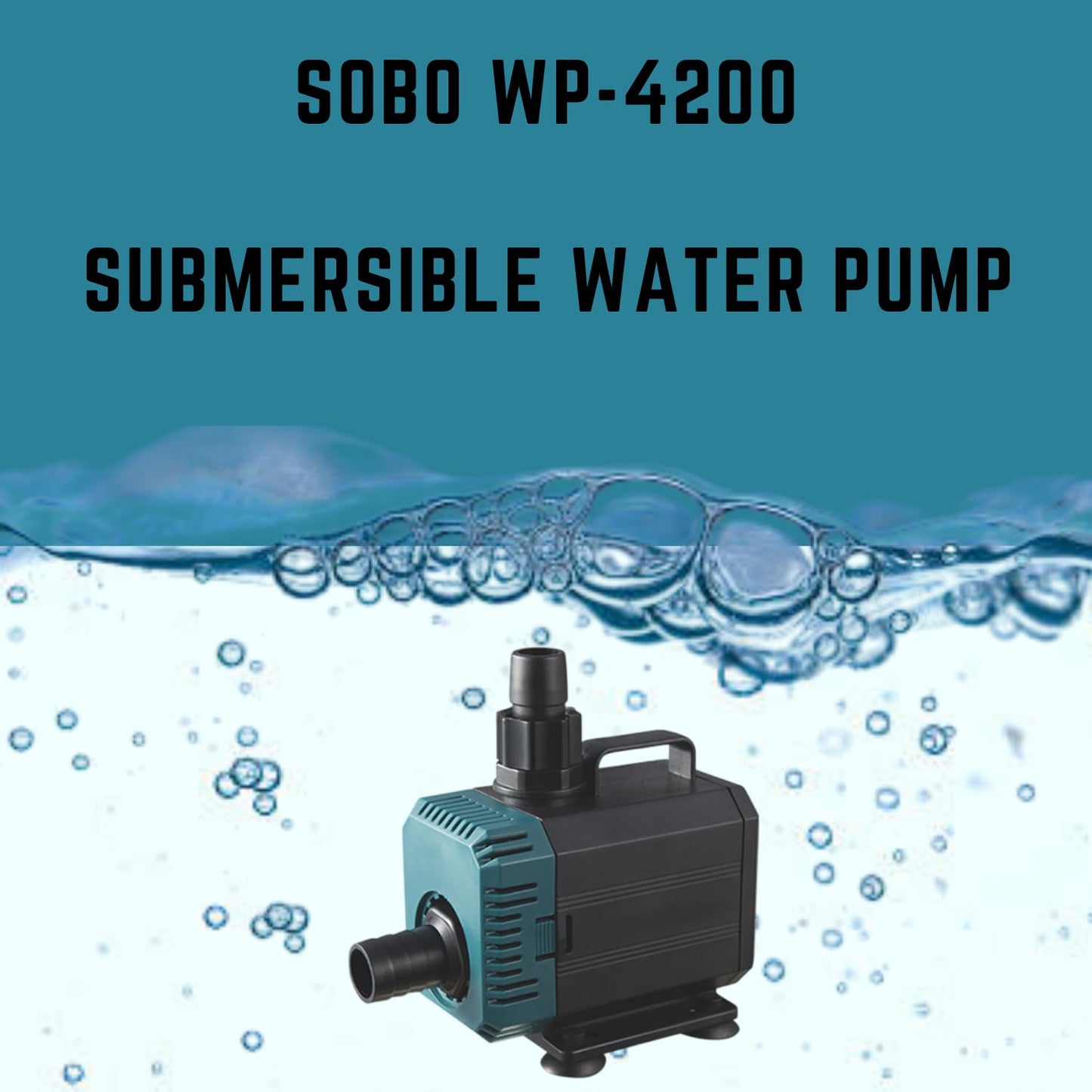 S0B0 WP-4200 Submersible Water Pump for Aquarium Fish Tank | Energy Saving & Environmental Friendly | for Marine and Fresh Water Aquariums | Power: 55W | F.Max: 3000L/H | Original from Tunai Store