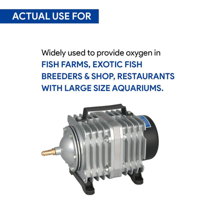 Tunai+ ACO-006 | 80 Watts, 88 Liters Per Minute| Strong Aeration Oxygen Air Pump for Fish Pond, Fish Breeders, Large Size Aquarium in Restaurants, Homes and Malls