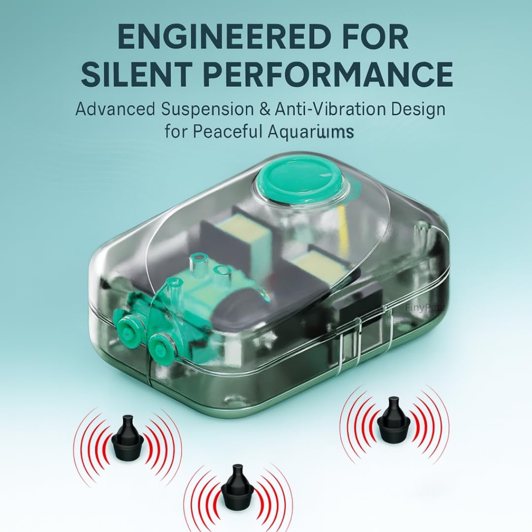 SOBO AQ-013 Aquarium Air Pump (4W | 4L/Min) | Ultra-Quiet Dual Outlet Oxygen Aerator with Adjustable Flow Control | Energy-Efficient Durable Design | Free 3M Tube, 2 Air Stones & Check Valves