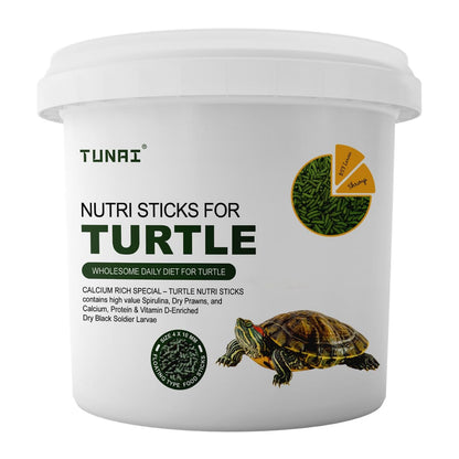 TUNAI 3In1 Adult Turtle Food & Tortoise Food Spirulina Added for Better Shell Health|100G| Contains Nutritious Pellets, Whole Shrimp and Bsfl Insect Larvae, 1 Count