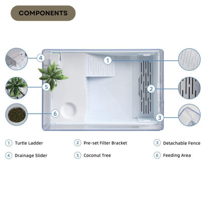 Dophin TT 360 Adult Turtle Tank | High Fence to Avoid Escaping | Basking Platform | (Original from Tunai Store) Suitable for Adult Turtles