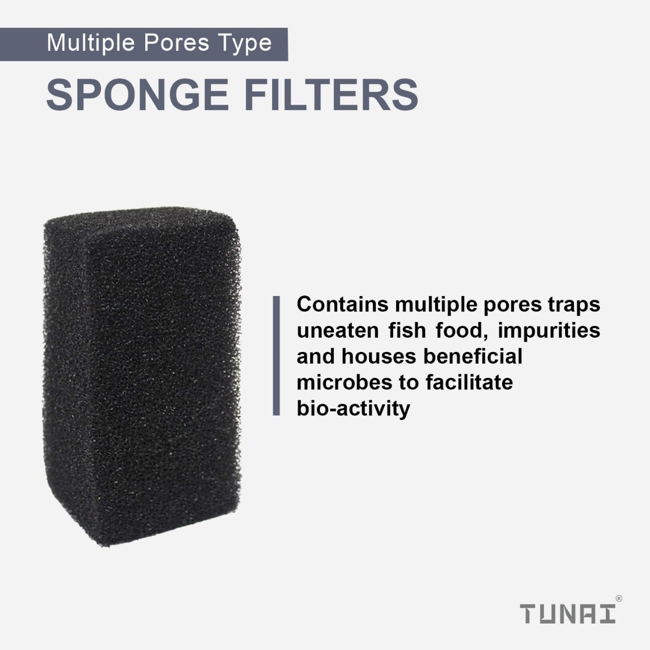 TUNAI Replacement Black Color Roll Sponges for Venus Aqua 6005F Filters | Pack of 5 | 5X5X10 CM