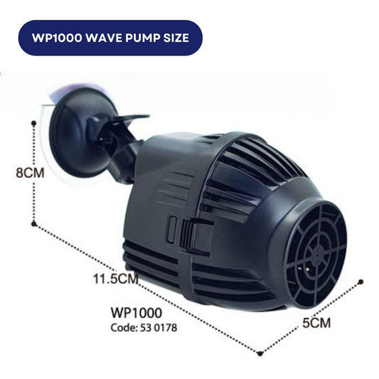 Dophin WP1000 Wave Pump for Aquarium Fish Tank | Output: 2000L/H | Suitable for Tank Size 30-190L | (Original from Tunai Store)