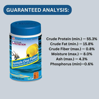 ON+ Formula One Flakes Fish Food (Original from Tunai Store) | Premium Flake Food for All Tropical Fish (156gms, Flakes)