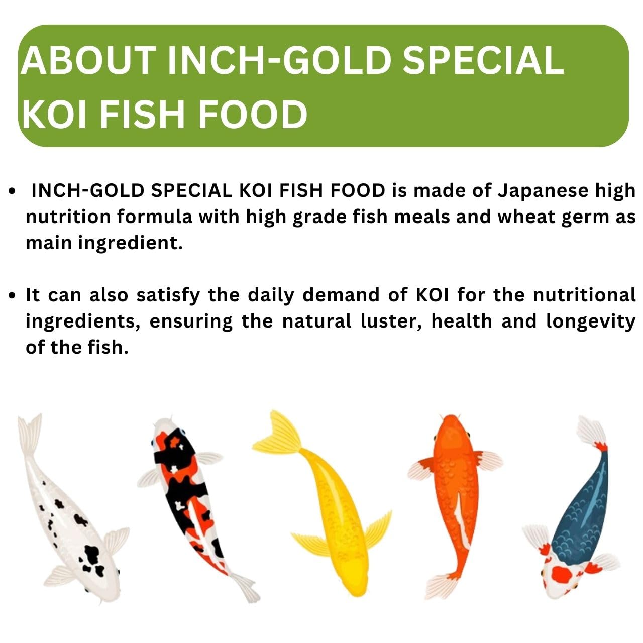 INCH-Gold Special Food for KOI Fish (5KG, Medium Pellets) - Original Imported from TUNAI Store