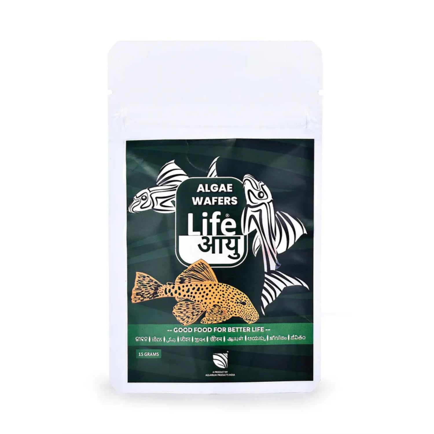 Life AAYU Algae Wafer Fish Food | Zucchini & Dandelion Formula for Plecos and Algae Eaters | Improves Digestion & Water Clarity (15 GMS)
