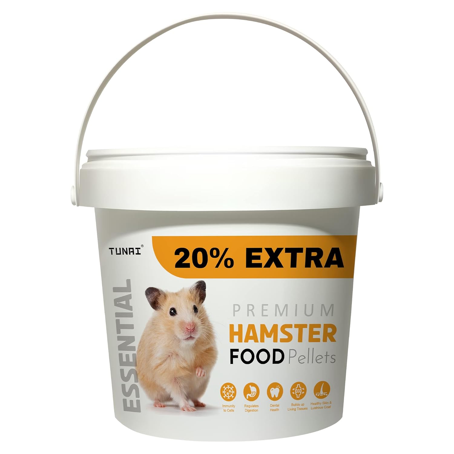 Tunai Hamster Food |500g+20% Extra| Fortified with DHA Omega 3&6 and Vitamins, Cane Molasses, Sun Curated Alfalfa Meal, Flax Seeds and Ground Rice, Oats