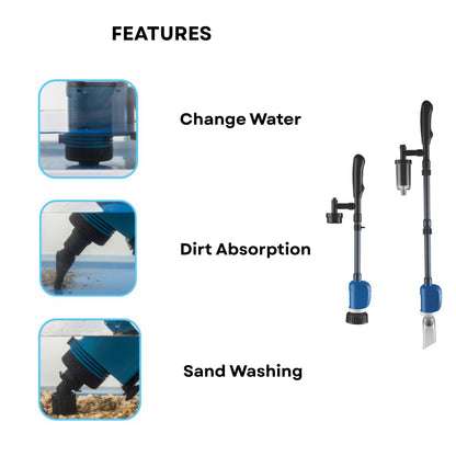 S0B0 BO-058 Multifunction Clean Pump for Aquarium Fish Tank | Change Water | Gravel Cleaner| Fish Waste Remover | Suitable for Various Size Aquariums | (Original from Tunai Store)