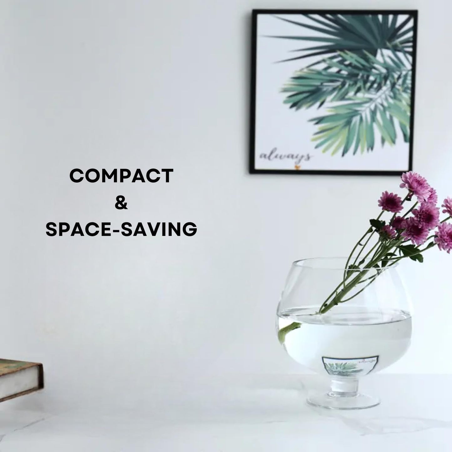 TUNAI 6-inch Wine Glass Shaped Transparent Glass Bottle Fish Bowl | Optimum Fish Tank Choice for Office & Home Decor (Transparent, 6-inch)