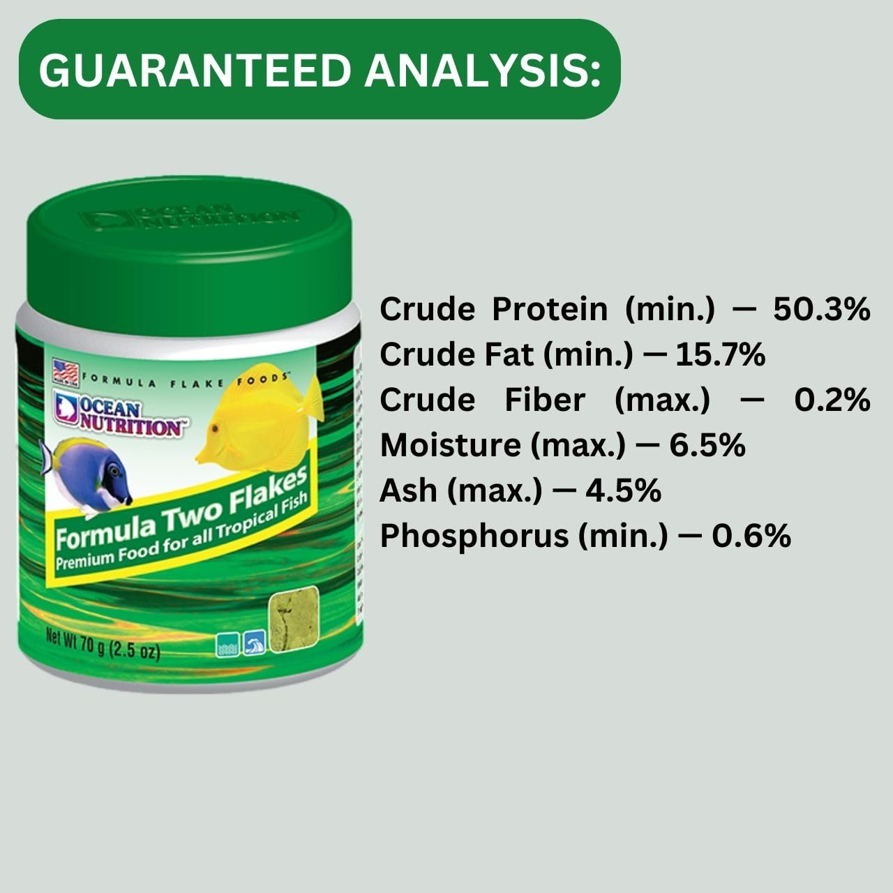 ON+ Formula Two Flakes Fish Food (Original from Tunai Store) | Premium Flake Food for All Tropical Fish (71gms, Flake)