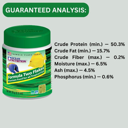 ON+ Formula Two Flakes Fish Food (Original from Tunai Store) | Premium Flake Food for All Tropical Fish (71gms, Flake)
