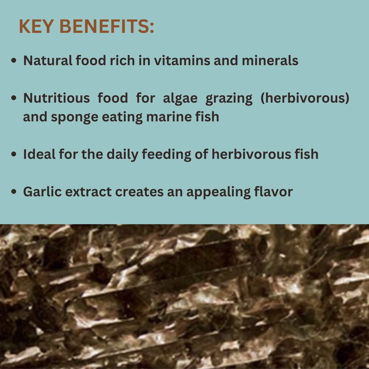 ON+ Red Marine Algae with Natural Garlic Extract Fish Food (Original from Tunai Store) Marine Algae (20gms, Red Marine Algae)