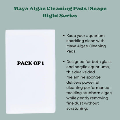 The Scape Right Series MAYA Algae Cleaning Pads for Aquarium | Safe for Acrylic & Glass Aquariums (1 Pad)