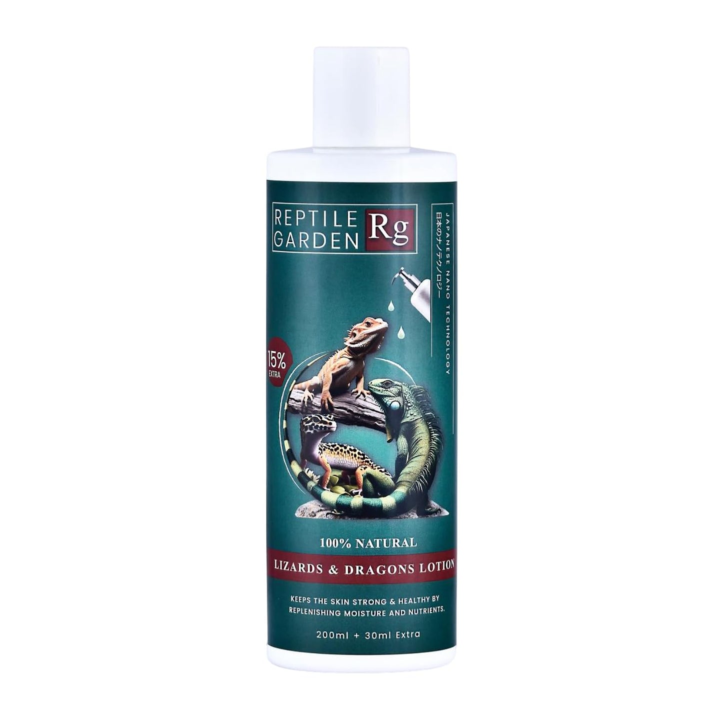 Reptile Garden Lizard & Dragon Lotion | Keep Your Lizard or Dragon’s Skin Soft, Hydrated, and Healthy (200 ml + 30 ml)