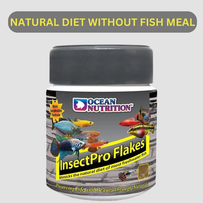 ON+ InsectPro Flakes Fish Food (Original from Tunai Store) | Mimicks The Natural Diet of Most Freshwater Fish (34gms, Flake)