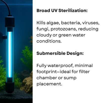 S0B0 UVC-9W Submersible UV Lamp for Aquarium Fish Tank | Water Clarity | Algae Removal | Energy Efficient | (Original from TUNAI Store)