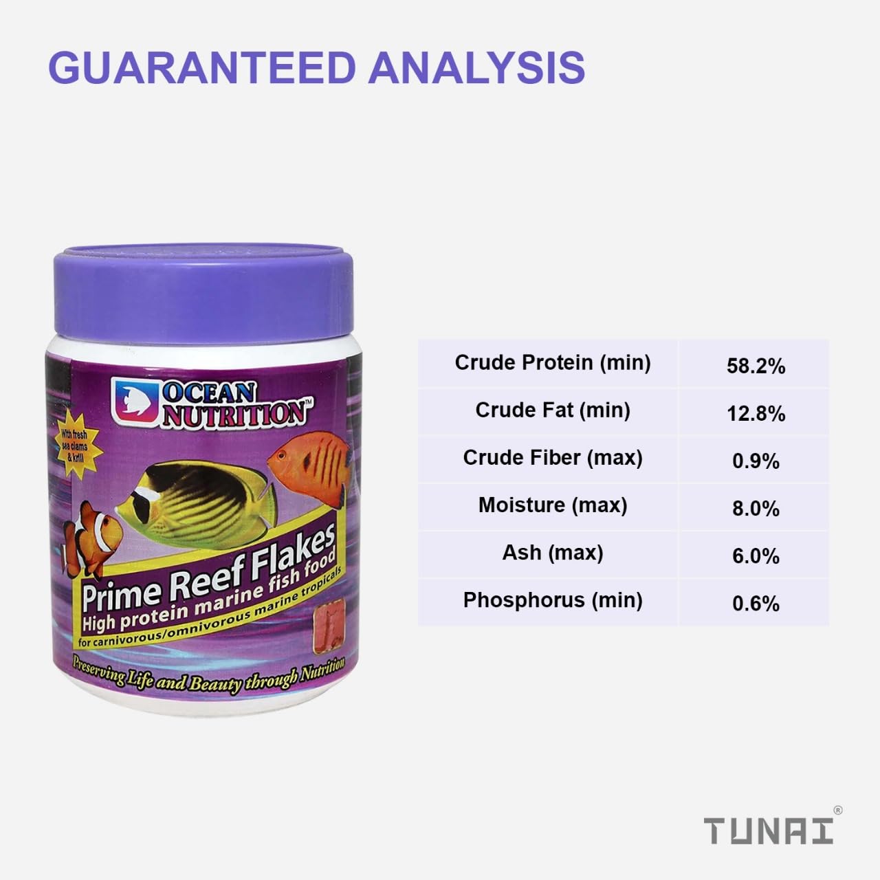 Ocean Nutrition (Original from Tunai Store) Prime Reef Flakes |156g| High Protein 58% Marine Fish Food for Carnivorous and Omnivorous Marine Fresh Water Tropical Fish