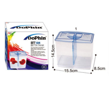 Dophin BT104 Aquarium Betta Fish Tank | Ideal for Betta, Small Fishes and Plant Keeping |Capacity - 1L Fish Tank | (Original from Tunai Store)