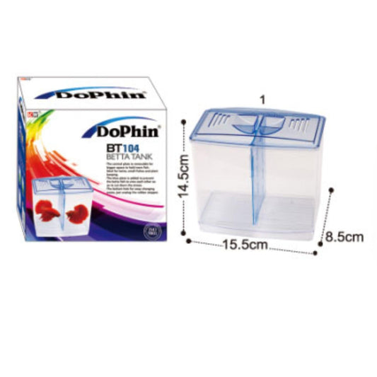 Dophin BT104 Aquarium Betta Fish Tank | Ideal for Betta, Small Fishes and Plant Keeping |Capacity - 1L Fish Tank | (Original from Tunai Store)