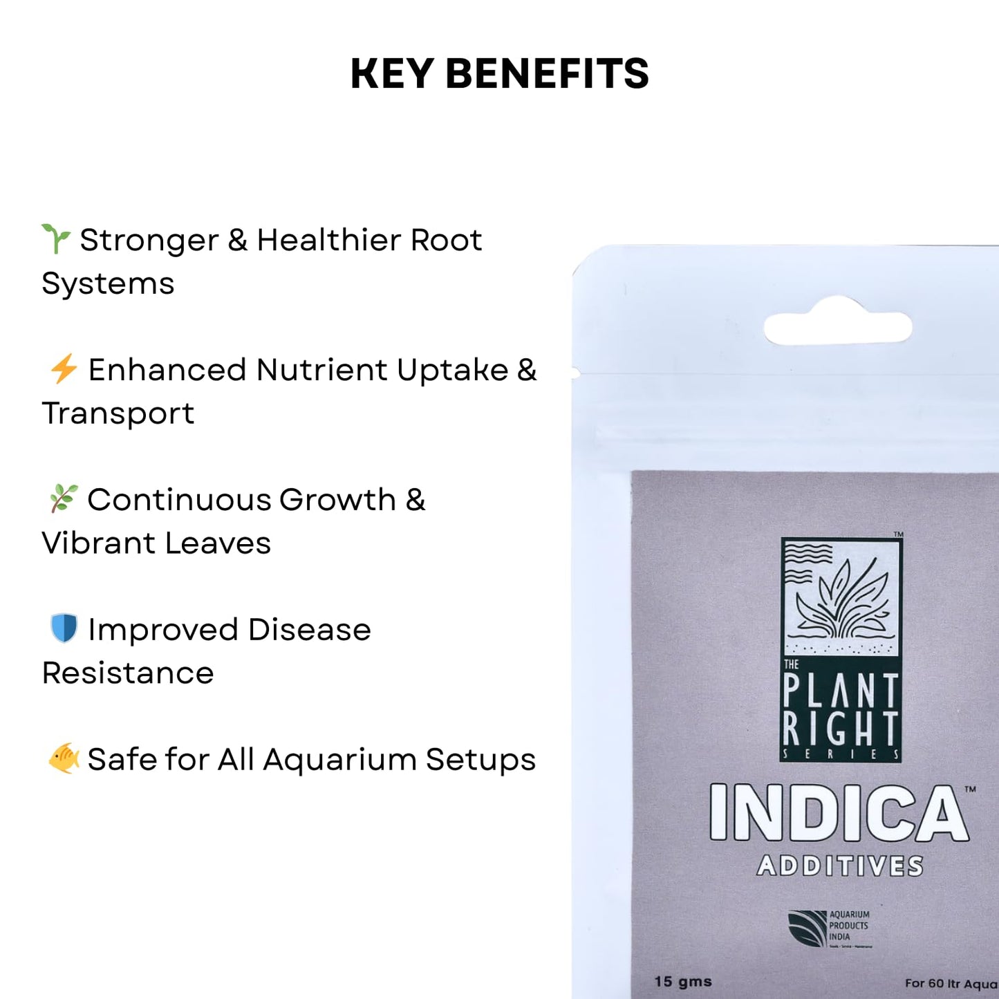 The Plant Right Series Indica Additives For Aquarium Plants | Oragnic Mycorrhiza Root Booster | Promotes Stronger Root Systems and Vibrant Growth (15 gms)