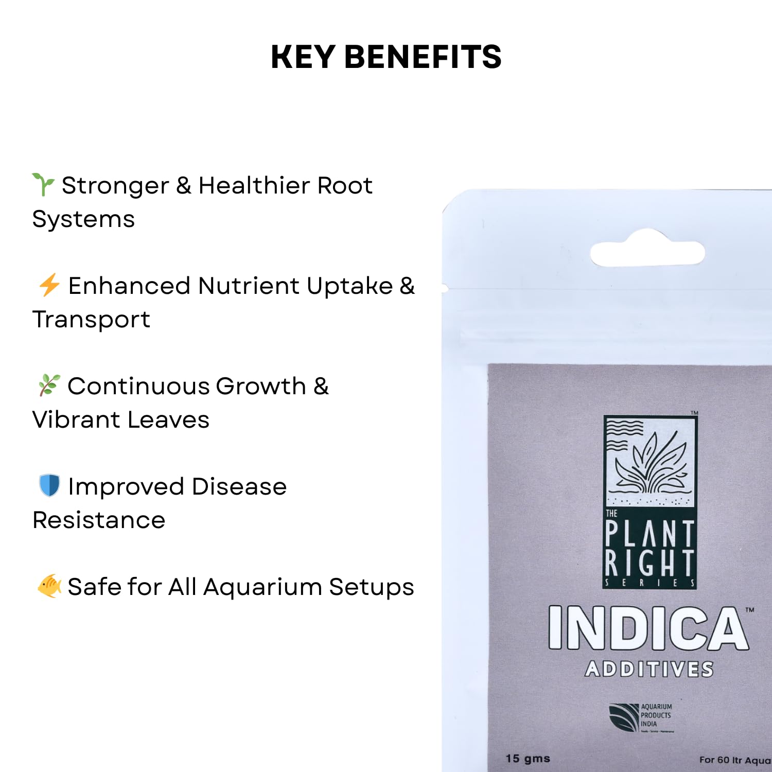 The Plant Right Series Indica Additives For Aquarium Plants | Oragnic Mycorrhiza Root Booster | Promotes Stronger Root Systems and Vibrant Growth (15 gms)