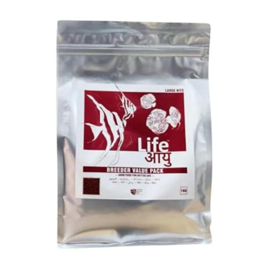 Life AAYU Breeder Value Pack Premium Fish Food | Ideal Choice for Keeping Your Fish Healthy (1 KG, Large Bits)