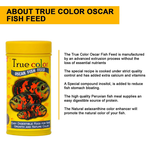 TUNAI Sf+ True Color Oscar Special Fish Food |100G| 4Mm Pellets| Fish Feed Fortified with 55% Protein, Calcium, Vitamins, Has Natural Color Enhancer and Regulates Digestion - All Life Stages