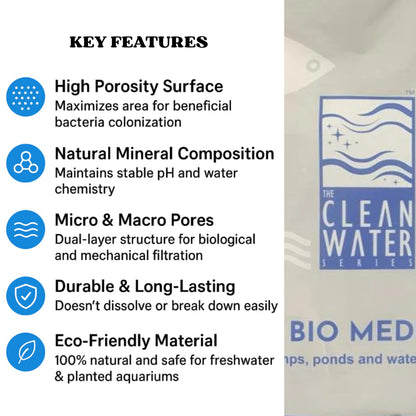 The Clean Water Series Sump Media for Aquarium | Natural Stone Filtration for Aquatic Bliss (2L/1Kg)