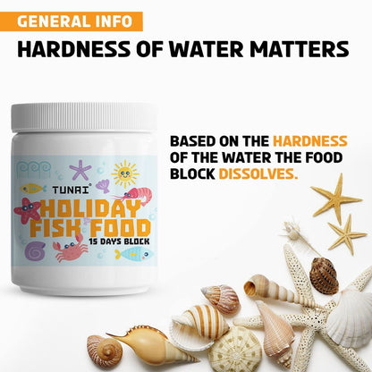 TUNAI Holiday All Life Stages Fish Food | Four Blocks | Fortified with Nutrients Each Block Lasts 4 Days Perfect Vacation Food for All Tropical Fish - 1 Count