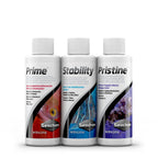 Seachem Sure Start Water Conditioner Prime + Stability + Pristine - 100 ml Each Bottle