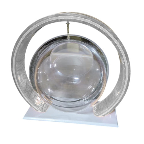 Double Bowl 6-inch White Round Fish Bowl – Standing & Hanging Decorative Aquarium for Home & Office | 2-in-1 Double Bowl Round Fish Tank