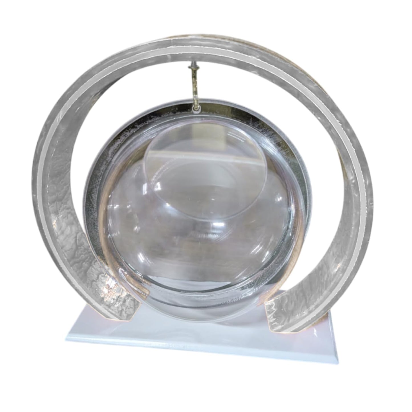 Double Bowl 6-inch Red Round Fish Bowl – Standing & Hanging Decorative Aquarium for Home & Office | 2-in-1 Double Bowl Round Fish Tank