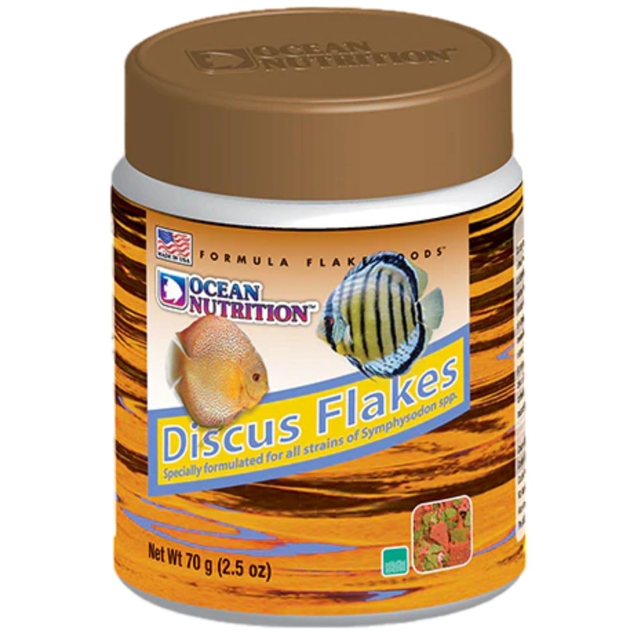 ON+ Discus Flakes Fish Food (Original from Tunai Store) | Specially Formulated Flake Food for Discus Symphysodon Spp (71gms, Flake)
