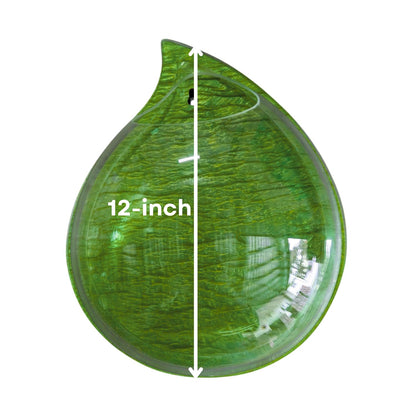 Wall Mount 12-inch Green Drop Shape Fish Bowl – Decorative Hanging Aquarium (Without Stand) | Space Saving Design | Compact Aquarium for Betta, Guppies & Plants