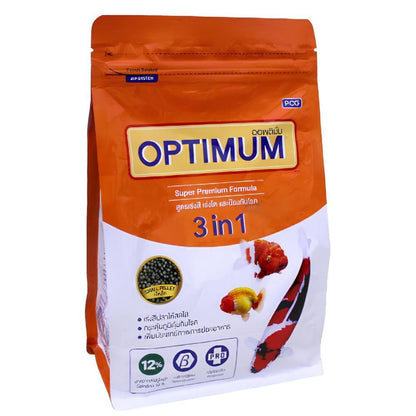 Optimum 3in1 Super Premium Formula with 12% Spirulina (Original from Tunai Store), Small Pellets (800gms, 12% Spirulina)