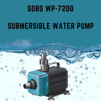 S0B0 WP-7200 70W Submersible Water Pump For Aquarium Fish Tank | Submersible Water Pump with Bottom Suction Cups | Power: 135W | Output: 5500L/H | Aquarium Accessories | Original from Tunai Store