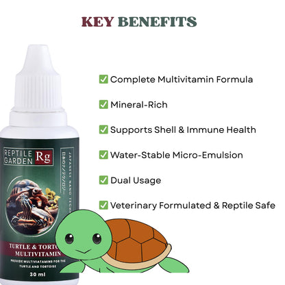 Reptile Garden Turtle & Tortoise Multivitamin Supplement | Complete Liquid Supplement for Growth, Immunity & Vitality (30 ml)