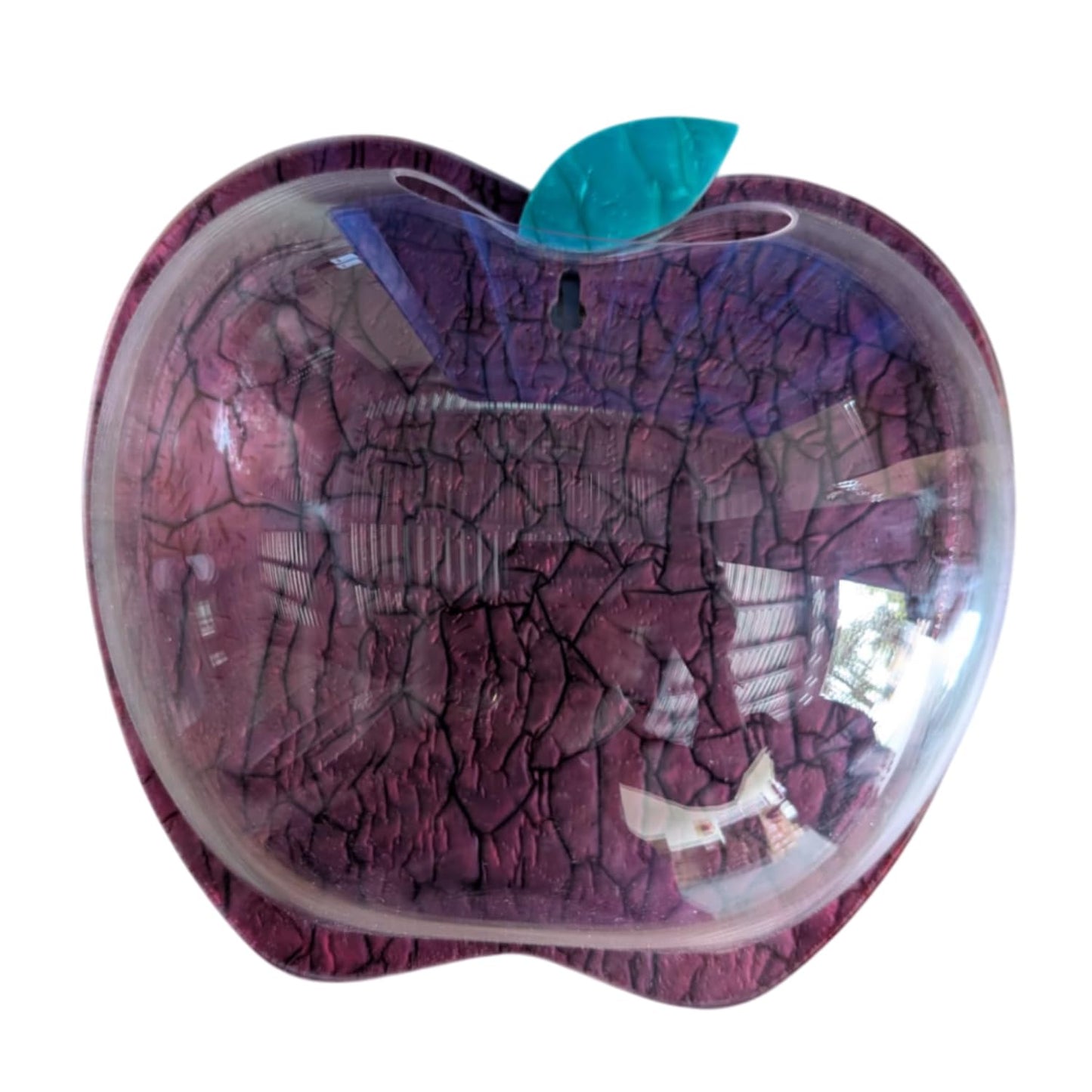 Wall Mount 9-inch Wine Apple Shape Fish Bowl – Without Stand | Modern Aquarium for Home, Office & Café Décor | Space Saving Design | Elegant Fish Tank & Plant Terrarium | Compact Design