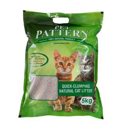 Pet Pattern Quick – Clumping Natural Cat Litter with Benefits of Non Scented, Excellent Absorbency, Super Odour Control, Low Dust Formula, 5KG