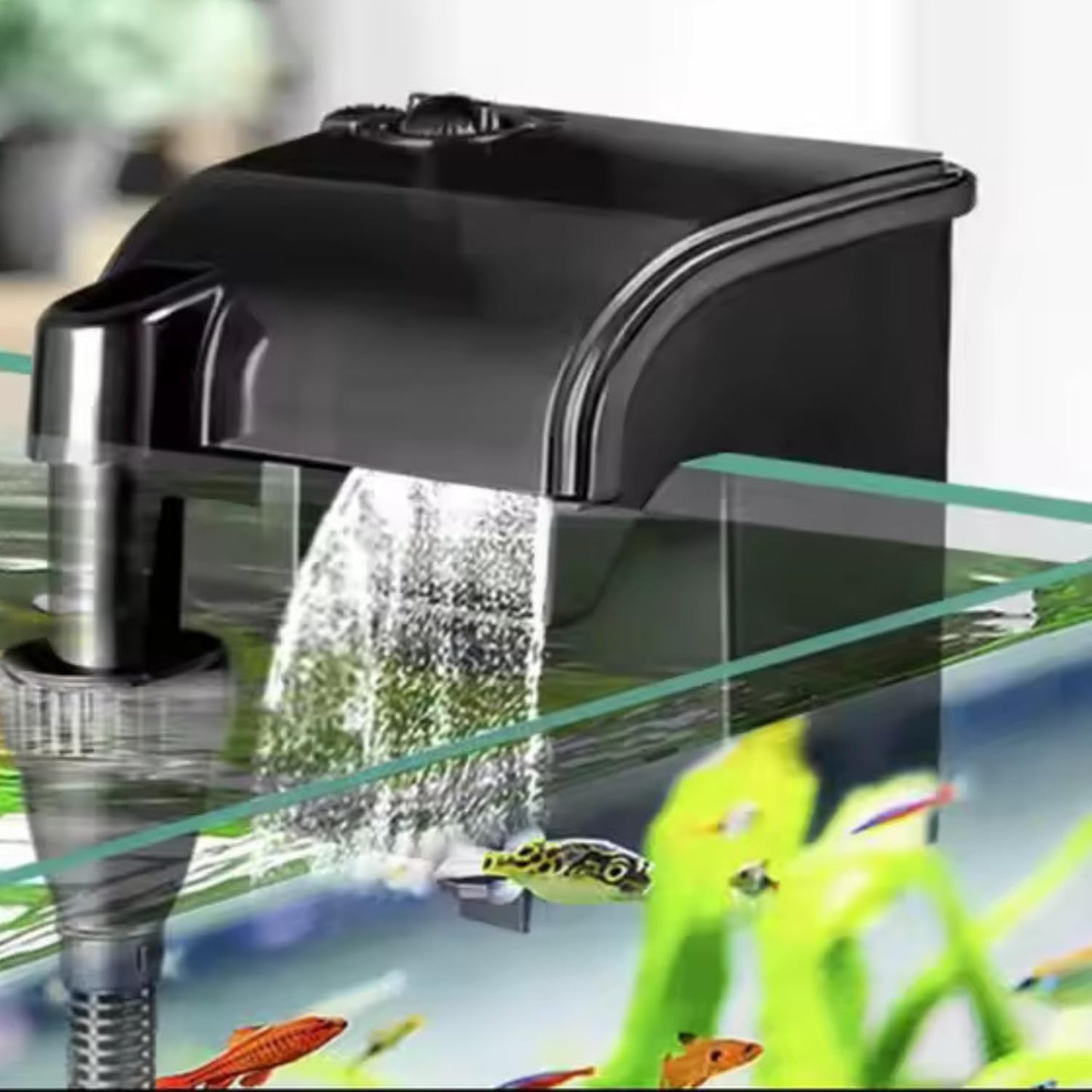 TUNAI S0B0 WP-607H Hanging Filter for Aquarium Fish Tank | Mechanical, Chemical and Biological Filtration | Ideal for Freshwater & Marine Water Tank | Power: 12W | F.Max: 600L/H